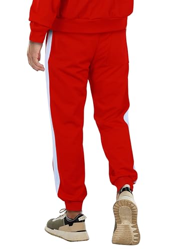 Hat and Beyond Mens Made in USA Premium Track Jacket & Pants Striped Sweatsuit Athletic Casual Essentials Gym