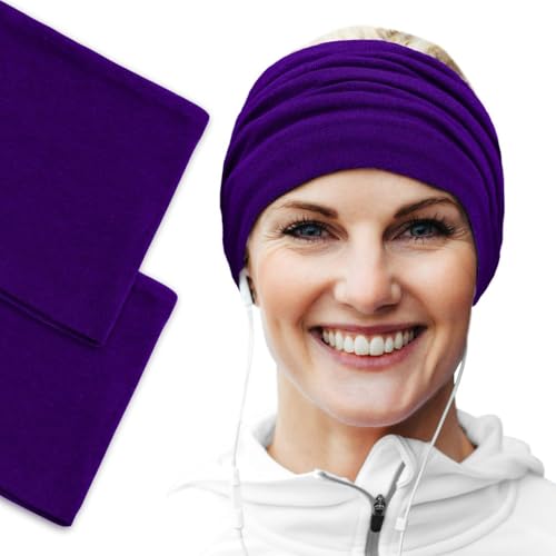 Women's Cotton Headbands Sweatbands 5" Wide Sports Fitness Yoga Fashion Made in USA