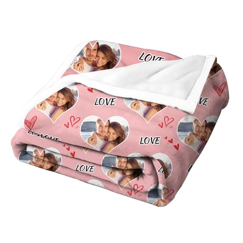 Ships Next Day,Custom Blanket with Picture Made in USA,Personalized Photo Blanket for Family Anniversary Christmas Birthday Halloween Valentines