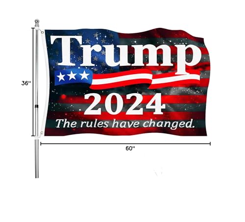 Annaflag Made In USA Trump 2024 Flag 3x5 Feet, Re-Elect The Rules Have Changed Flags, Durable Polyester with Two Brass Grommets Double Stitching Patriotic Outdoor Indoor Decoration Banner
