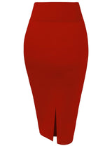 Hybrid & Company Womens Pencil Skirt Premium Nylon Ponte Stretch Office Made in The USA Below Knee