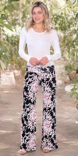 Popana Palazzo Pants for Women Casual Summer Wide Leg Beach Pants Plus Size Made in USA