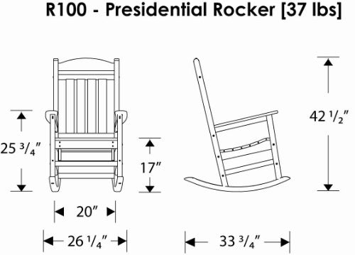 POLYWOOD R100SA Presidential Rocking Chair, Sand