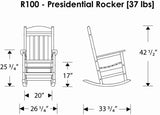 POLYWOOD R100SA Presidential Rocking Chair, Sand