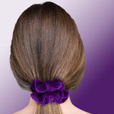 Velvet Scrunchies 3-Pack Gift Set Premium Plush Ponytail Holder Made in the USA Burgundy Forest Black