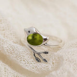 Bottled Up Designs Handmade Little Bird Ring, Recycled Antique Bottles, Sterling Silver, Eco Friendly, Made in USA, Birthday Gifts, Mothers Day, Women, Anniversary (Red Beer Bottle)