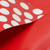 American Greetings 175 sq. ft. Reversible Red Wrapping Paper for Christmas and All Holidays, Red and White Polka Dots (1 Jumbo Roll 30 in. x 70 ft.)