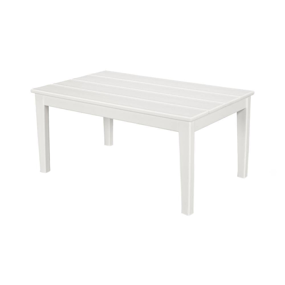 POLYWOOD® Newport 22" x 36" Coffee Table, White