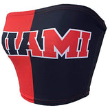 Lojobands Women's Tailgate Outfit College Two Tone Color Block Tube Top Made in USA One Size Fits Most