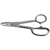 Klein Tools 22002 Scissors, Made in USA, Broad Blade Utility Shear Cuts Anything from Rubber to Metal, with Extended Handled, Serrated Blade, 8.5-Inch
