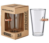 BenShot Pint Glass with Real 0.50BMG Bullet - 16oz | Made in the USA