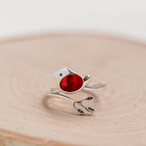Bottled Up Designs Handmade Little Bird Ring, Recycled Antique Bottles, Sterling Silver, Eco Friendly, Made in USA, Birthday Gifts, Mothers Day, Women, Anniversary (Red Beer Bottle)