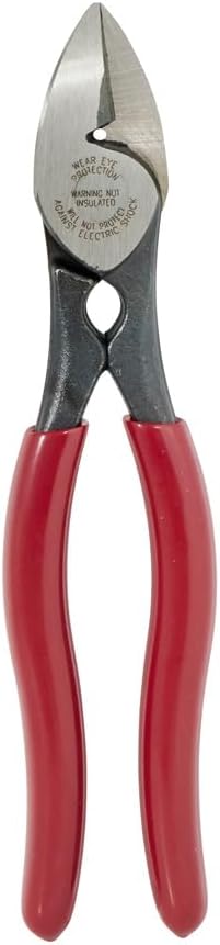 Klein Tools 1104 BX Cable Cutter and All-Purpose Shears, Made in USA, BX Cable, Sheet Metal, Steel Strapping, Bundling Wire, with Stripping Notch