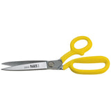 Klein Tools 23011 Scissors, Made in USA, Bent Trimmer for Felt Lining, Cord, Rubber, Fabric, and More, with Extended Handle for Leverage, 11-1/4-Inch