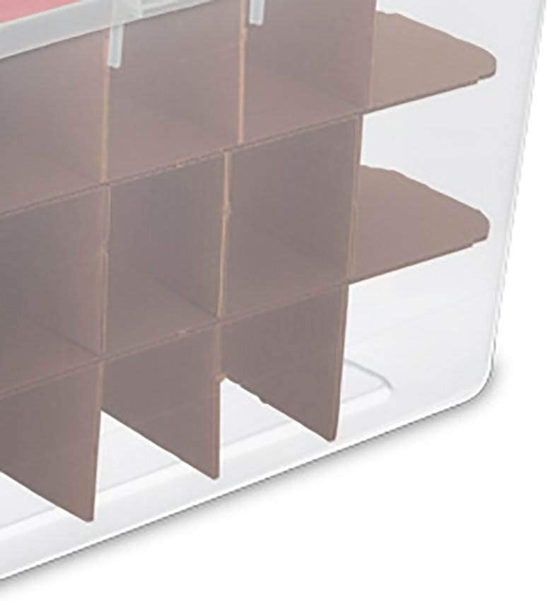 Sterilite 48 Quart Clear Stackable Holiday Christmas 45 Ornament Storage Box