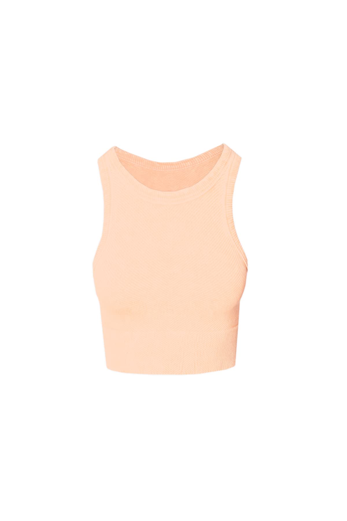 NIKIBIKI Women Seamless Vintage Chevron High Neck Crop Top, Made in U.S.A, One Size