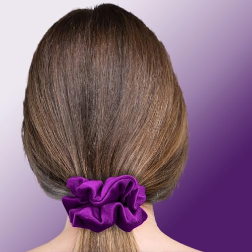 Velvet Scrunchies 3-Pack Gift Set Premium Plush Ponytail Holder Made in the USA Burgundy Forest Black