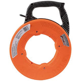 Klein Tools 56383 Non-Conductive 100-Foot Electrical Fish Tape, Multi-Groove Fiberglass Wire Puller with Nylon Tip, Optimized Housing and Handle