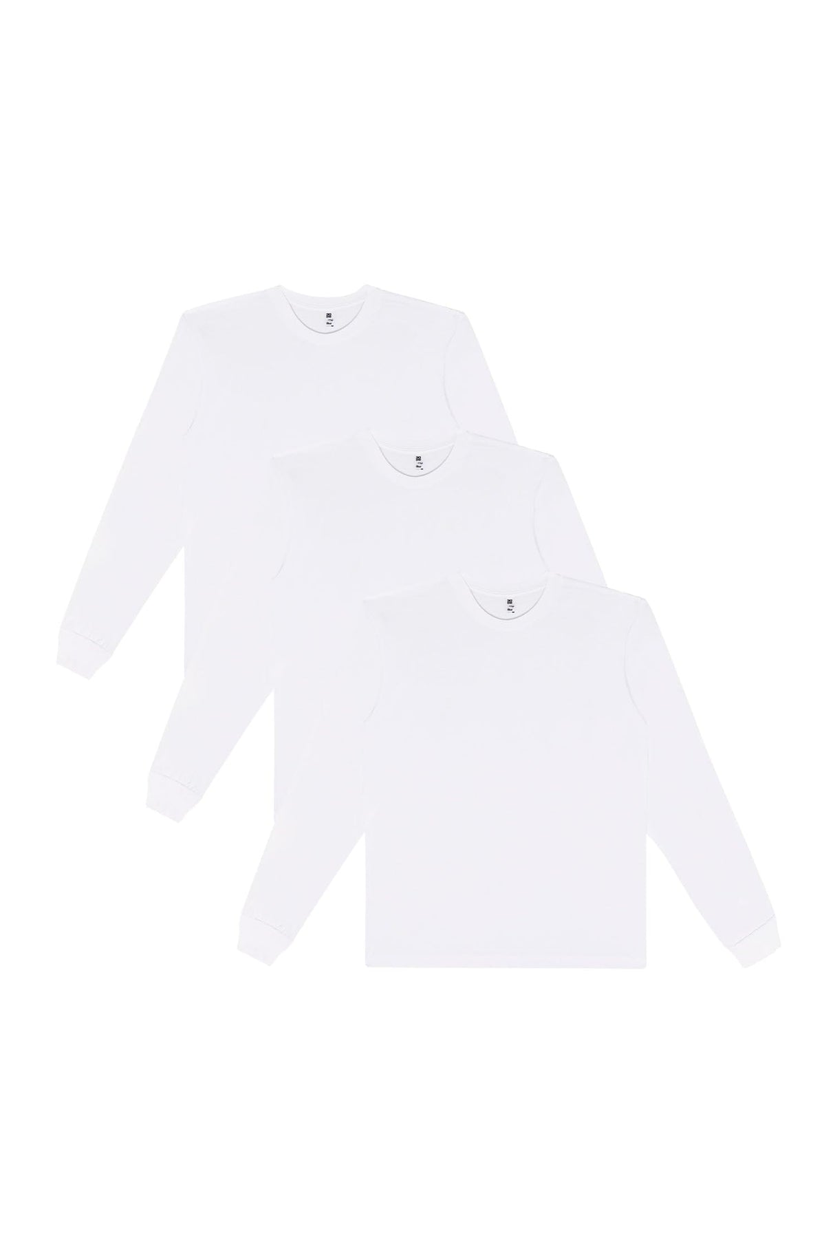Los Angeles Apparel 3 Pack Fine Jersey Long Sleeve Crew Neck T-Shirt