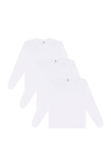 Los Angeles Apparel 3 Pack Fine Jersey Long Sleeve Crew Neck T-Shirt