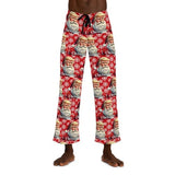 Merry Christmas Santa Trump Drawstring Holiday Polyester Made in U.S.A. Custom Made Men's Comfy Pajama Pants (AOP)