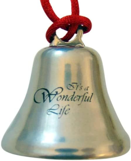 It's A Wonderful Life Christmas Ornament Bell on Ribbon Gift Boxed Movie Souvenir Steel Metal Keepsake Decoration Made in The USA