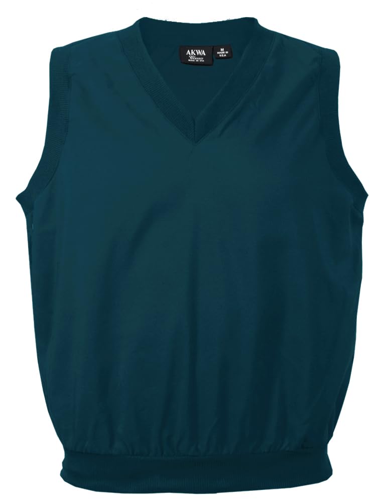 Akwa Made in USA Men's Microfiber Water Repellent V-Neck Pullover Golf Vest