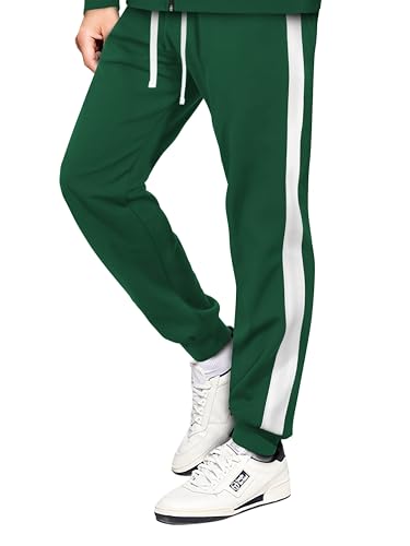 Hat and Beyond Mens Premium USA Made Striped Track Suit Athletic Casual Running Workout Sweat Suit Combo Track Jacket & Pant