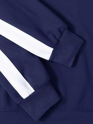 Hat and Beyond Mens Premium USA Made Striped Track Suit Athletic Casual Running Workout Sweat Suit Combo Track Jacket & Pant
