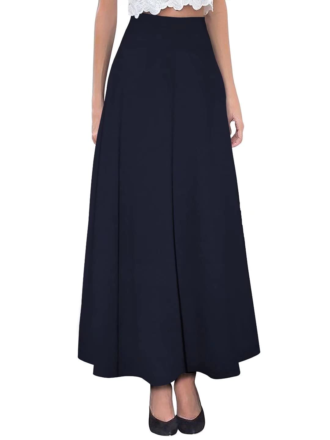 Hybrid & Company Women Versatile Fold Over Waist Maxi Skirt/Convertible Dress