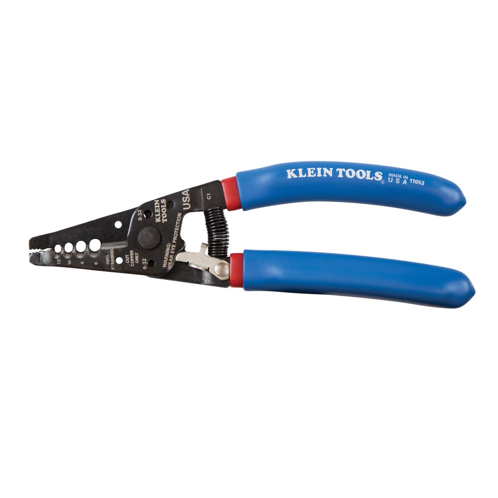 Klein Tools 11057 Wire Cutter / Wire Stripper, Made in USA, Heavy Duty Wire Cutter Stripper for 20-30 AWG Solid Wire and 22-32 AWG Stranded Wire