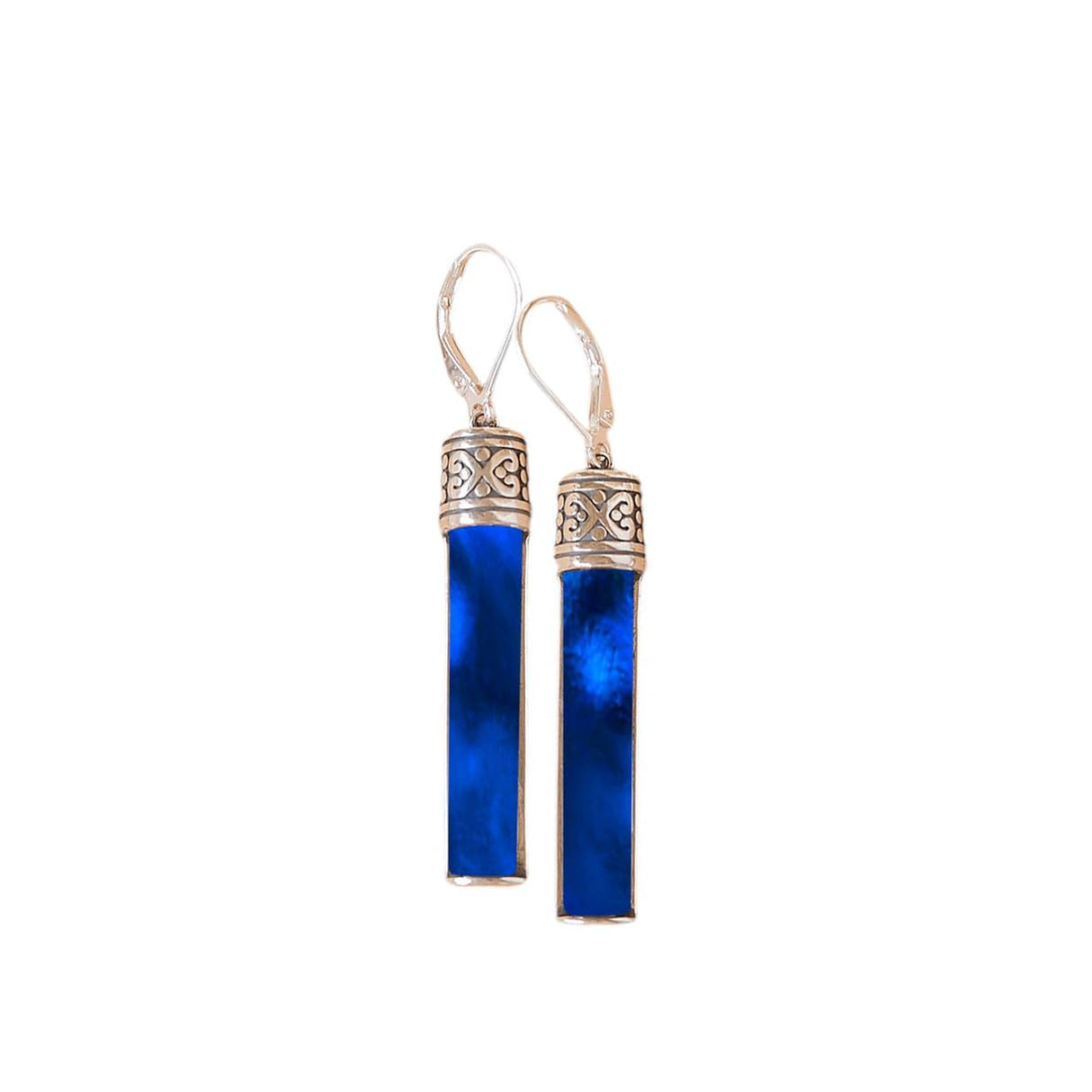 Recycled Antique Bottle and Dishware and Sterling Silver Bottoms Up Lever Back Earrings (Vintage Mason Jar)