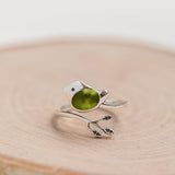 Bottled Up Designs Handmade Little Bird Ring, Recycled Antique Bottles, Sterling Silver, Eco Friendly, Made in USA, Birthday Gifts, Mothers Day, Women, Anniversary (Red Beer Bottle)
