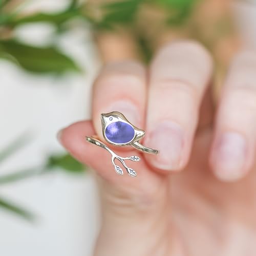 Bottled Up Designs Handmade Little Bird Ring, Recycled Antique Bottles, Sterling Silver, Eco Friendly, Made in USA, Birthday Gifts, Mothers Day, Women, Anniversary (Red Beer Bottle)