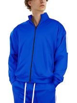 Hat and Beyond Mens Made in USA Premium Track Jacket & Pants Striped Sweatsuit Athletic Casual Essentials Gym