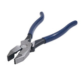 Klein Tools D213-9ST High-Leverage Ironworker's Pliers, Made in USA, Twist and Cut Soft Annealed Tie Wire, Hook Bend Handle, Spring Loaded, Heavy-Duty Jaws