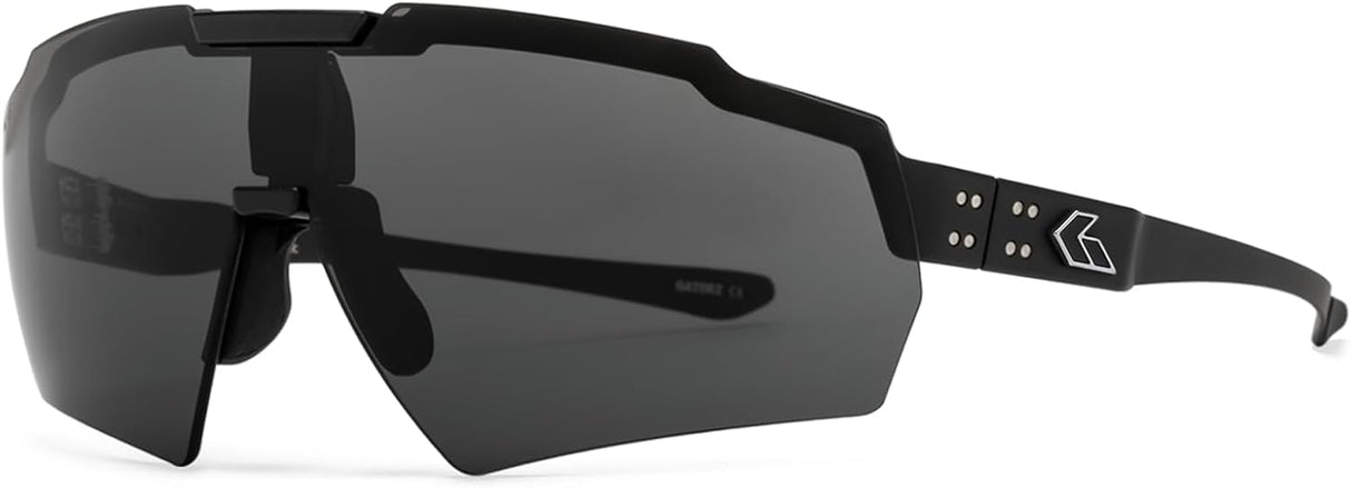 Gatorz Blastshield Sunglass, Black Cerakote Frame, Silver Logo, Smoke Lens - Made in the USA