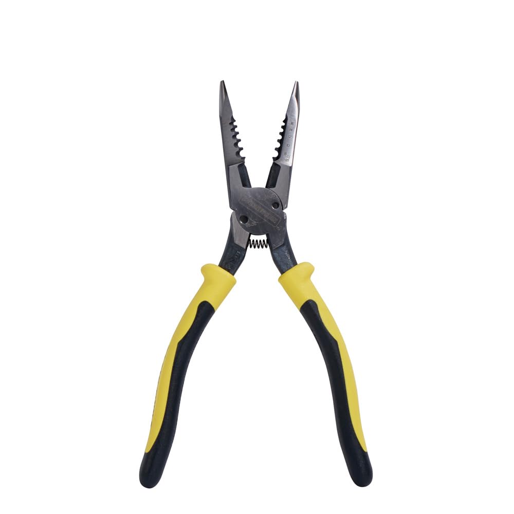Klein Tools J207-8CR Needle Nose Pliers are All-Purpose Linesman Pliers, Made in USA, Crimping, Looping, Cutting, Stripping, Crimping, Shearing