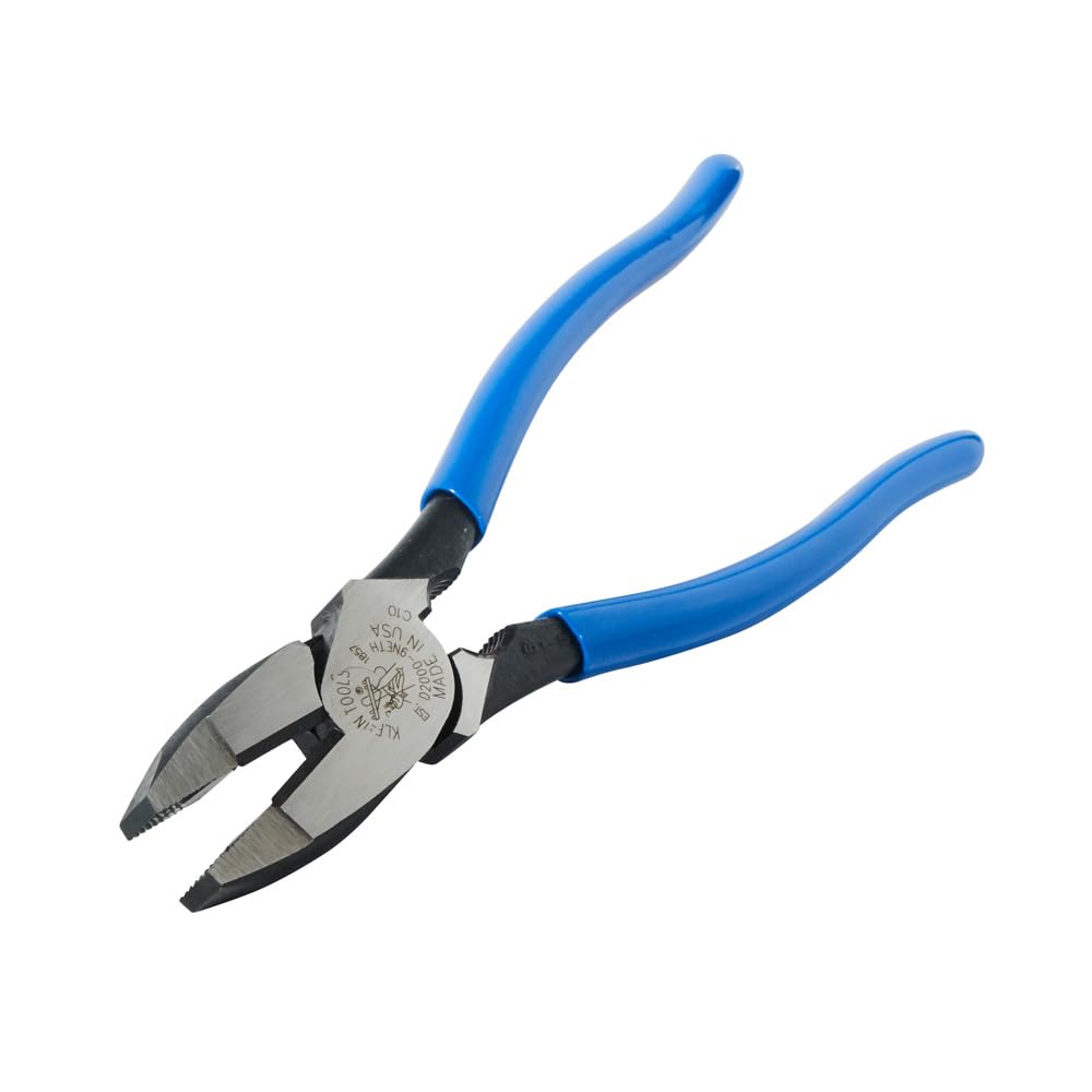 Klein Tools D20009NEGLW Side Cutter Linemans Pliers Cut ACSR, Screws, Nails, Hard Wire, 9-Inch Hi-Viz Pliers