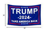Trump 2024 Flags 3x5 Outdoor Made in USA-Double Sided 3 Ply Heavy Duty Take America Back with 4 Pcs Trump 2024 Sticker,Trump 2024 Flags Banner for Outside with 2 Brass Grommets(Red)