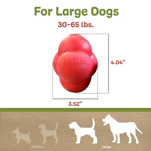 TITAN Busy Bounce, Tough Durable Treat Dispensing Dog Toy with Unpredictable Bounce, Large | Made in USA