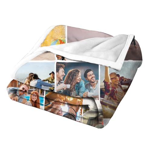 Ships Next Day,Custom Blanket with Picture Made in USA,Personalized Photo Blanket for Family Anniversary Christmas Birthday Halloween Valentines