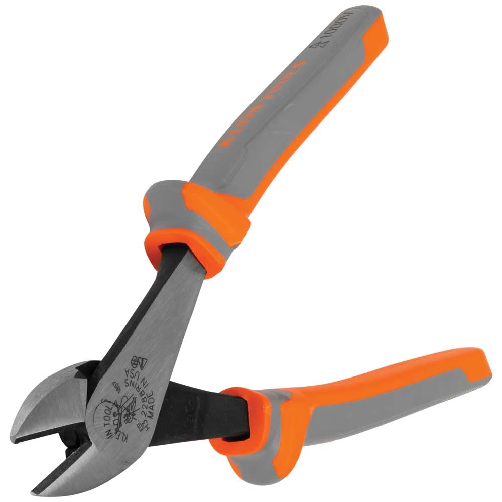 Klein Tools 2139NERINS 1000V Insulated Side Cutter Pliers, Made in USA, High Leverage Design, Induction Hardened Knives, 9-Inch