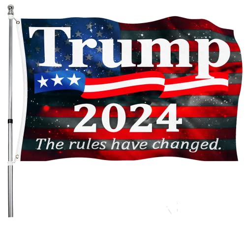 Annaflag Made In USA Trump 2024 Flag 3x5 Feet, Re-Elect The Rules Have Changed Flags, Durable Polyester with Two Brass Grommets Double Stitching Patriotic Outdoor Indoor Decoration Banner