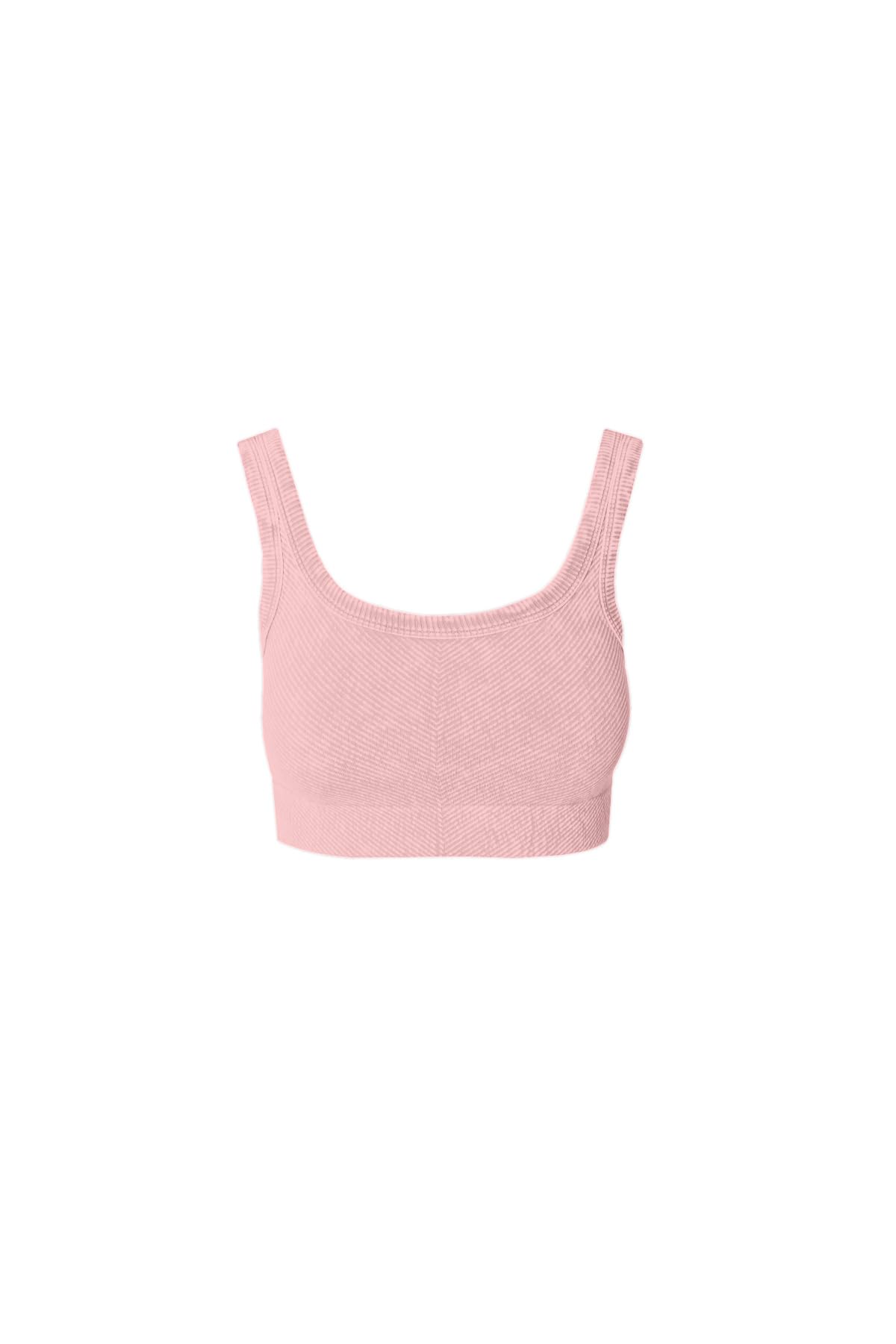 NIKIBIKI Women Seamless Vintage Chevron Ribbed Crop Top, Made in U.S.A, One Size