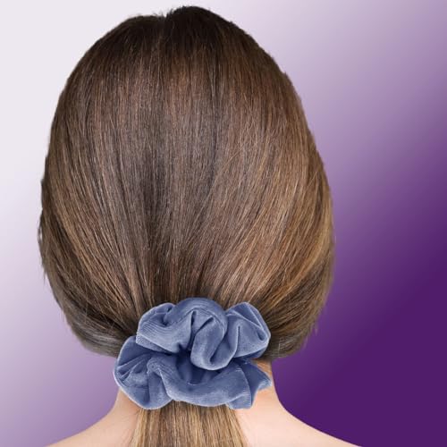 Velvet Scrunchies 3-Pack Gift Set Premium Plush Ponytail Holder Made in the USA Burgundy Forest Black