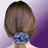 Velvet Scrunchies 3-Pack Gift Set Premium Plush Ponytail Holder Made in the USA Burgundy Forest Black