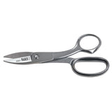Klein Tools 22002 Scissors, Made in USA, Broad Blade Utility Shear Cuts Anything from Rubber to Metal, with Extended Handled, Serrated Blade, 8.5-Inch
