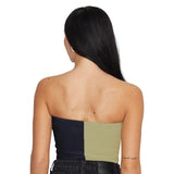 Lojobands Women's Tailgate Outfit College Two Tone Color Block Tube Top Made in USA One Size Fits Most