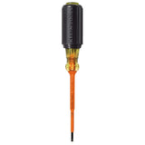 Klein Tools 612-4-INS Insulated 1/8-Inch Slotted Screwdriver, 4-Inch, Made in USA